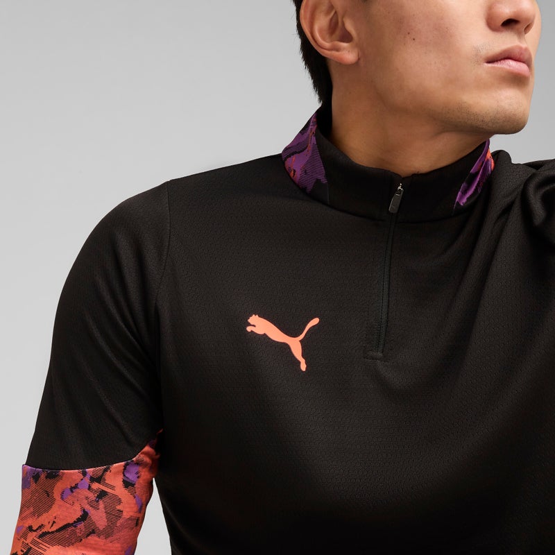 PUMA IndividualCUP Mens Black Quarter-Zip Football Top - Image 2